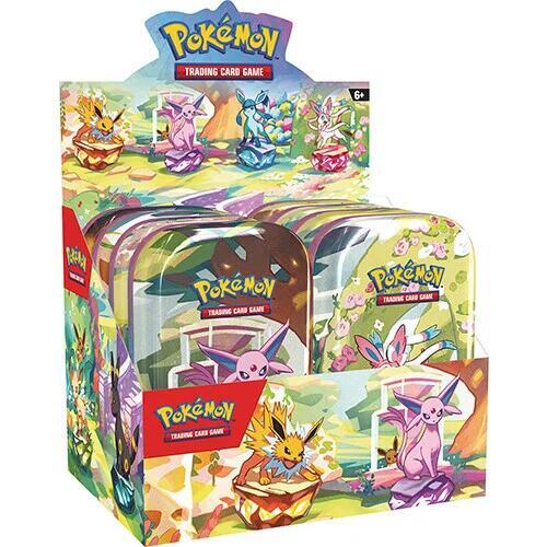Pokemon Prismatic Evolutions Mini Tin 8ct Display Sealed Case - Preorder